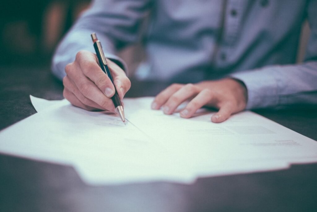 Export documentation and trade paperwork on a desk